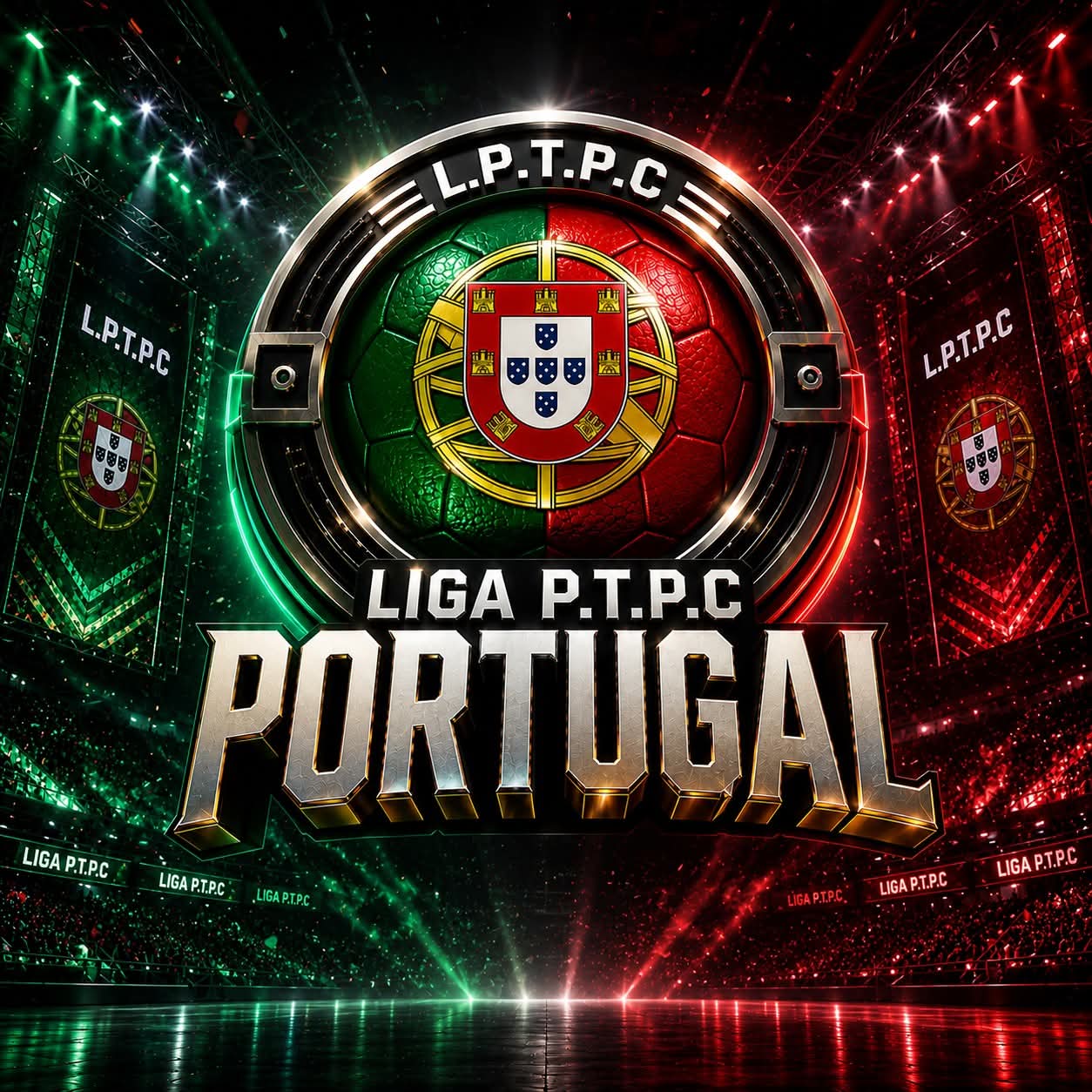 Imagem da aplicação LIGA PTPC PORTUGAL, com o escudo e as cores de Portugal